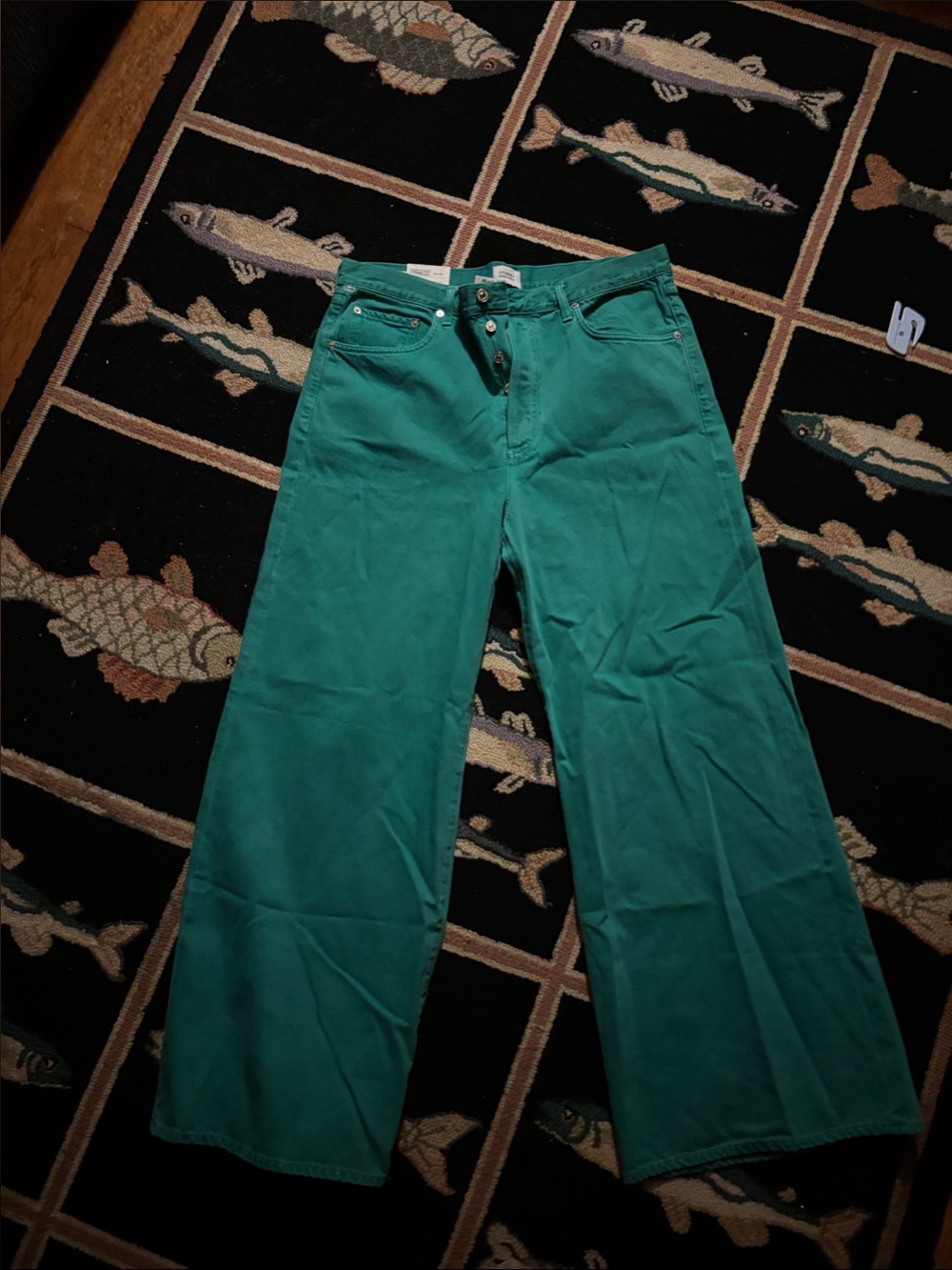 Citizens Of Humanity Green Wide-Leg Jeans